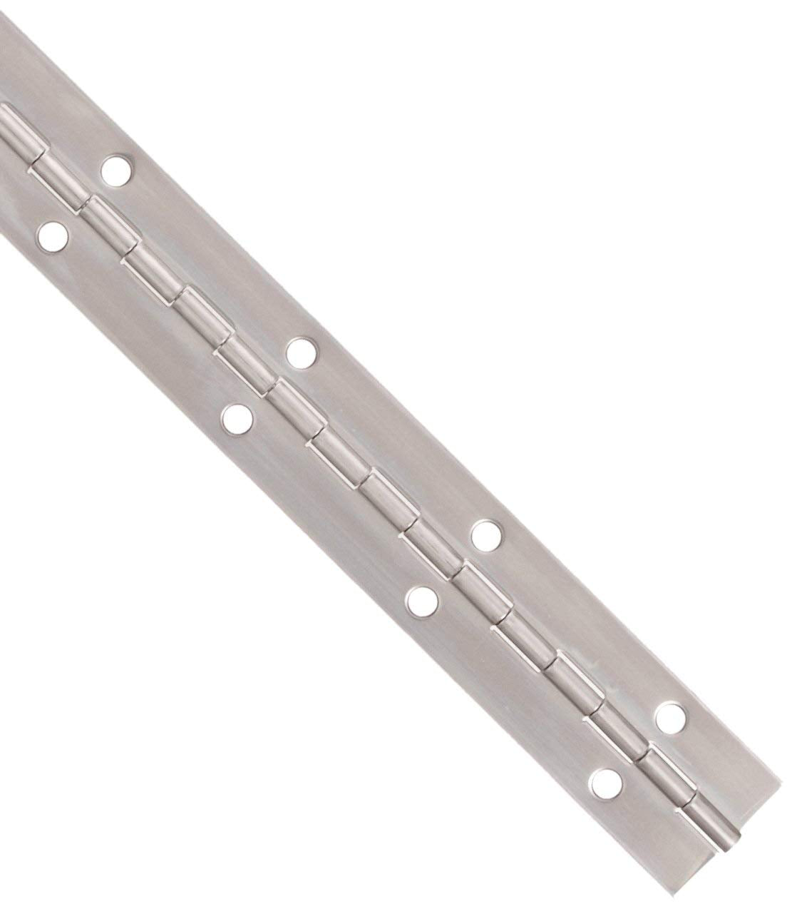 Stainless Steel Continuous Hinge with Hole, Bright Annealed Finish (2 Feet, 1-1/16 Inches)