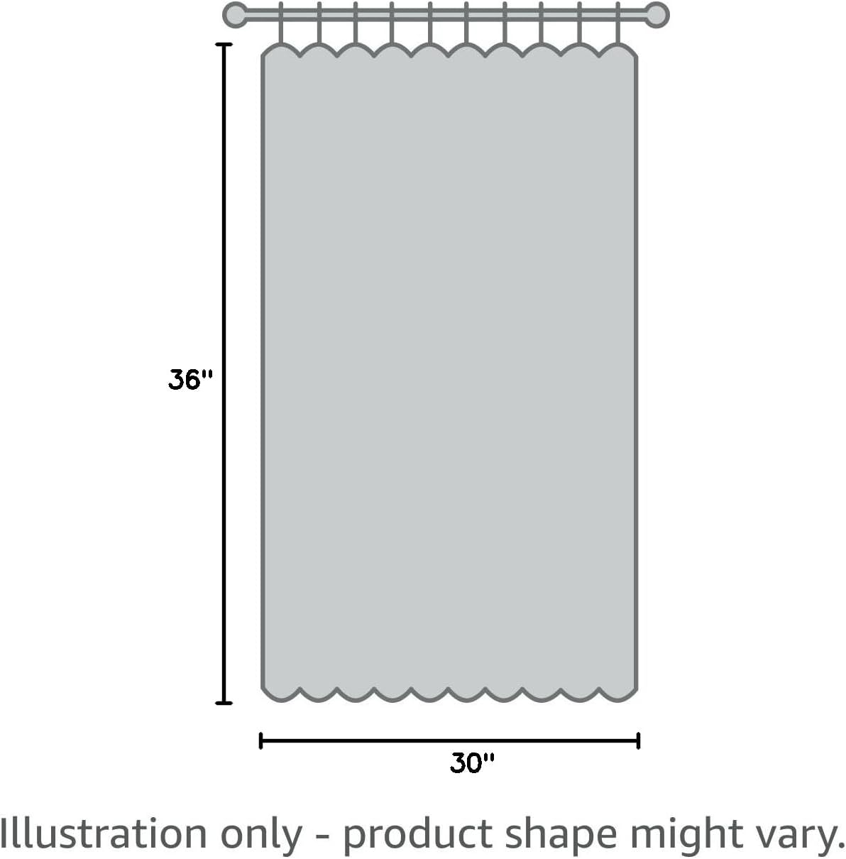 Pickluc Cafe Half Window Curtain - 36 Inch Rod Pocket Kitchen Curtain, Blackout for Small Window, 2 Panels, 30" Wide x 36" Length, Ivory
