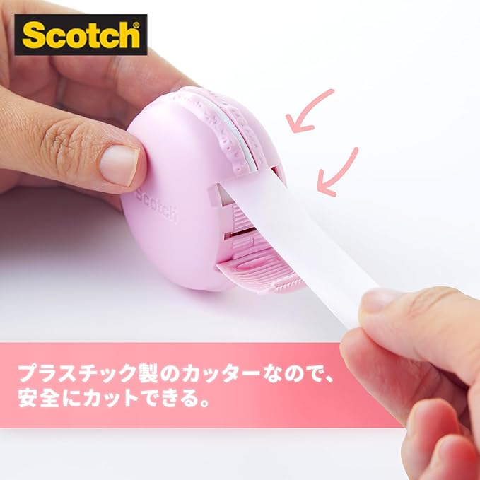 3M MCR-YL Scotch Mending Tape, Macaron Shape, Tape Dispenser, Yellow