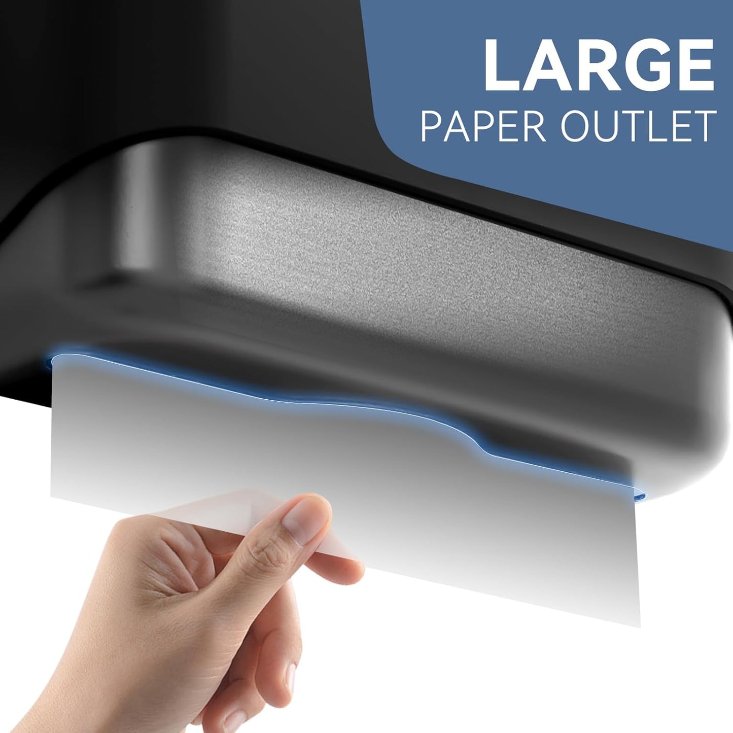Commercial Paper Towel Dispenser Wall Mount C-Fold Multifold Trifold Towels Dispenser for Bathroom,Two Key Lock Design No-Drilling Adhesive & Screws Included, ABS Built (Black-PN6012)