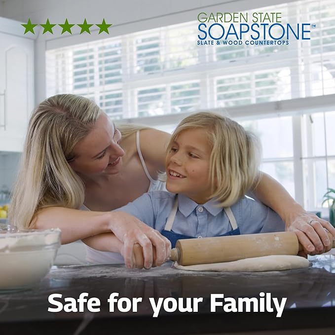 The Original Soapstone Oil | All Natural Food-Safe Blend (NO Mineral Oil) for Soapstone Countertops – Enhances & Darkens Stone, Low-Maintenance Easy to Apply (8oz)