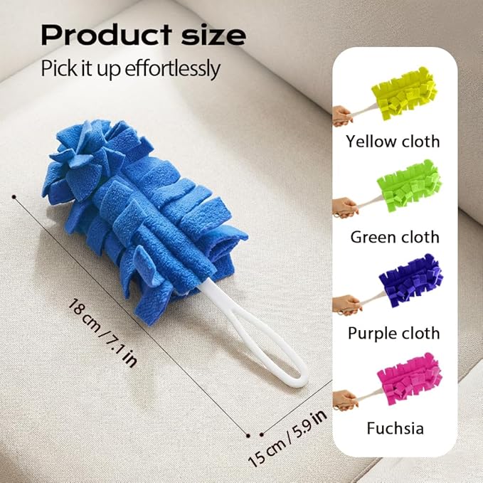 360° Electrostatic Duster Refills, 2026 New Washable & Reusable Microfiber Pads Fleece Duster Refill Compatible Tools for Cleaning Home, Blinds, Car, Pet, Furniture, Fans (Pink)