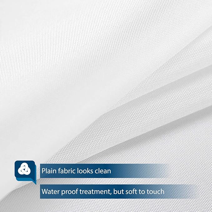 Barossa Design Waterproof Fabric Shower Curtain or Liner Microfiber 72" W x 90" H - Extra Long, Hotel Quality, Machine Washable, White Shower Liner for Bath Tub, 72x90 Inches