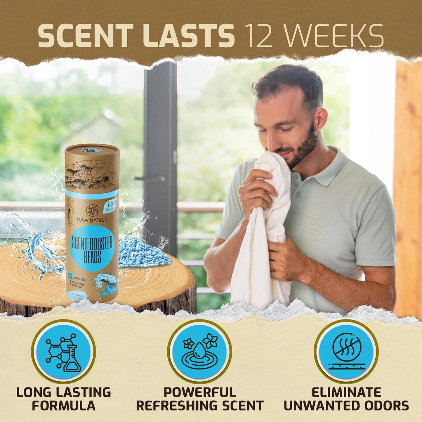 Scent Boosters for Washer, Fresh Aroma - Bulk Laundry Booster Beads and Fabric Smell Deodorizer - In Wash Odor Eliminator Pods for Fresh Scented Clothes