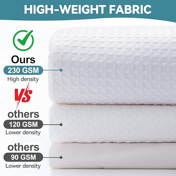 Conbo Mio Stall No Hook Waffle Weave Shower Curtain with Snap in Liner Set, Hotel Luxury White Shower Curtains for Bathroom with See Through Top Window, Waterproof, Washable 54W x 74H