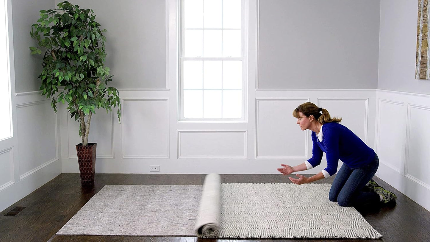 RUGPADUSA - Dual Surface - 5'x7' - 1/8" Thick - Felt + Rubber - Non-Slip Backing Rug Pad - Adds Low-Profile Comfort and Protection