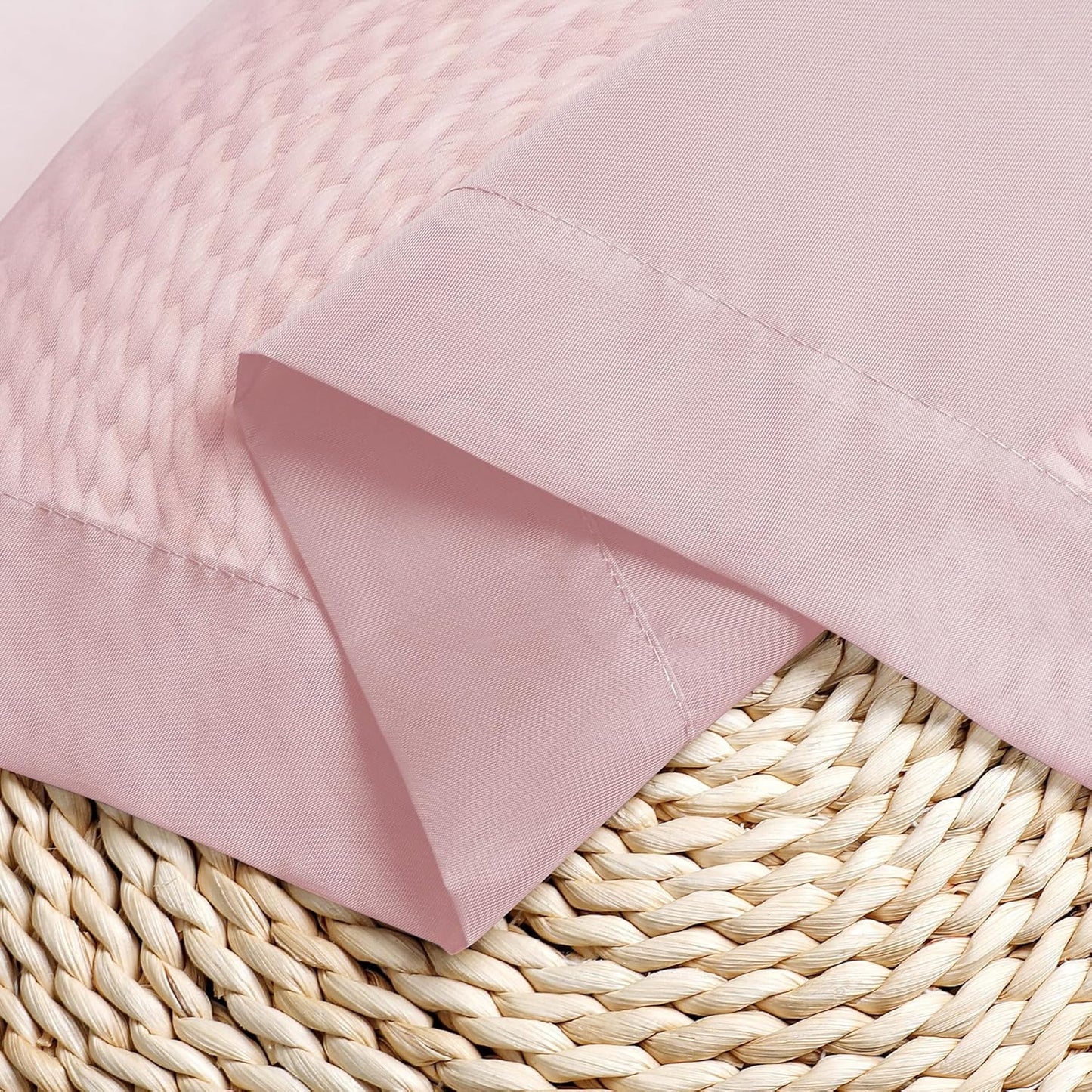 Chyhomenyc Sheer Curtains 54 Inch Long 2 Panels, Short Voile Drapes for Dinning Small Windows Bathroom Living Room Bedroom, Rod Pocket, 42Wx54L Inches, 2PCS, Blush Pink