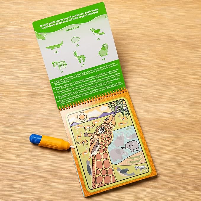 Melissa & Doug On The Go Water Wow! Reusable Water-Reveal Activity Pad - Safari - FSC Certified