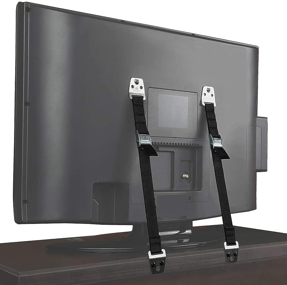 TV and Furniture Anti Tip Straps,Metal Heavy Duty TV Straps Child Safety,Adjustable Safety Furniture Wall Anchors for Baby Proofing Flat Screen TV,Dresser,Bookcase,Cabinets