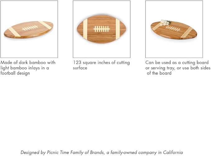 PICNIC TIME NCAA Appalachian State Mountaineers Touchdown Bamboo Cutting Board