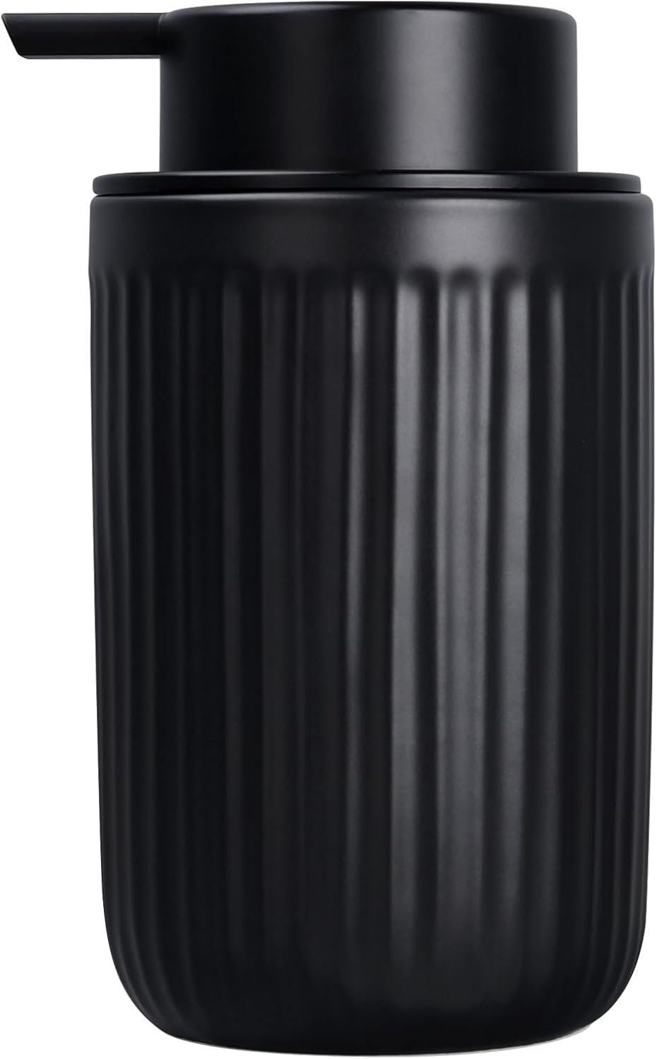 BosilunLife Dish Hand Soap Dispenser - Black Liquid Pump Soap Dispenser for Bathroom Decro 12oz Ceramic Kitchen Dish Dispenser with Rust-Proof Liquid Pump Modern Refillable Lotion Bottles