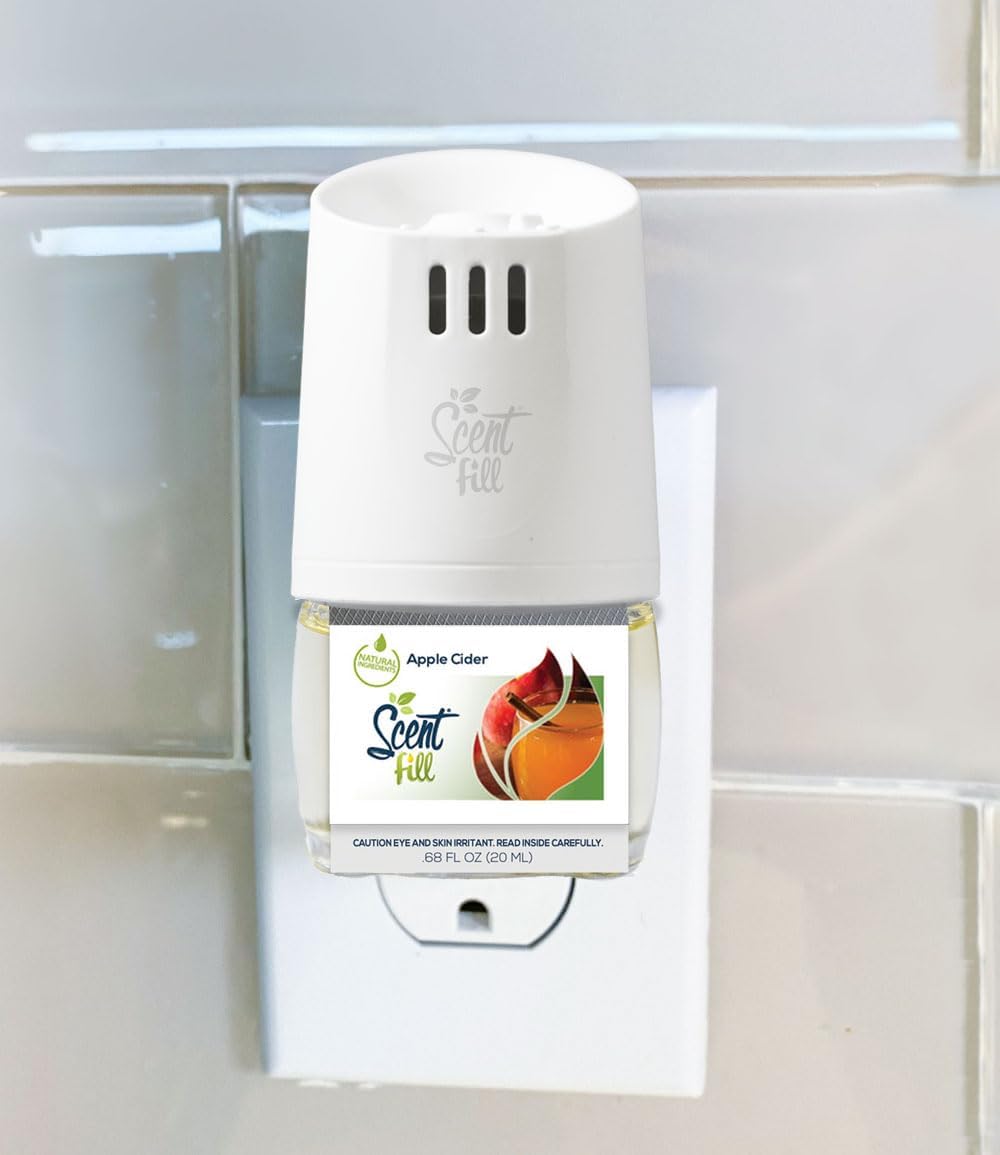 Scent Fill Apple Cider Plug in Air Freshener, 4 Scented Oil Refills