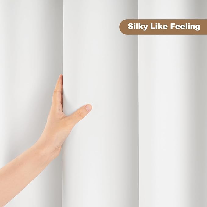 UFRIDAY White Shower Curtain Liner Premium PEVA, Shower Curtain with 3 Magnets, Metal Grommets, White, Standard Size 48x78 inch