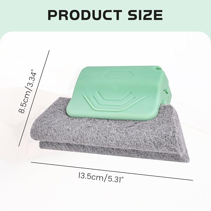 Magic Window Track Cleaner, 2025 New Groove Cleaning Brush Tools Set, Hand-held Window Track Cleaner Brushes Tools for Window lides Gaps Tile Lines Shutter Car Vents (Green, 3PCS)