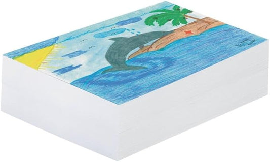 Pacon Plain White Newsprint Paper, 9" x 12", Pack of 500 Sheets, Case of 10 Packs, 5000 Sheets Total