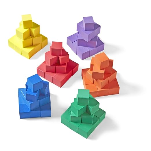 hand2mind Foam Blocks, Counting Cubes for Kids Math, 1 Inch Blocks for Preschool Crafts, Early Math Manipulatives for Preschool, Classroom Supplies for Teachers Elementary (Pack of 100)
