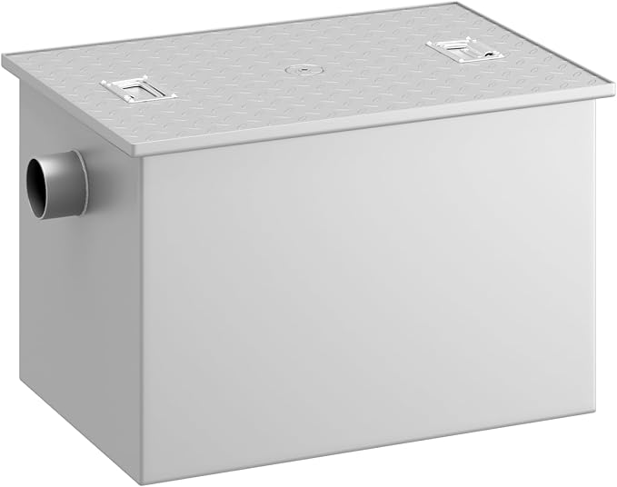 8 LB Commercial Grease Interceptor 4 GPM, Grease Trap with 2" Non-Threaded Connections, perfect ofr Kitchen, Restaurant, Hotel, Bar, Cafe, School