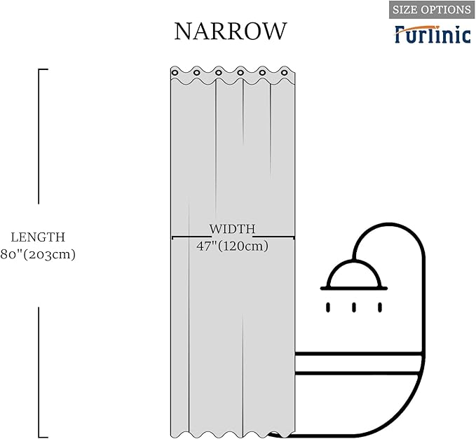 Cream Blue No Hook Stall Shower Curtain Liner,Polyester Fabric Bathroom Curtains with 6 Split Grommets,Machine Washable & Waterproof,48x78 Inch