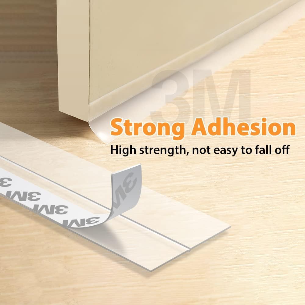 20 Ft Door Weather Stripping Door Seal Strip Tape, Silicone Door Draft Stopper,Self Adhesive Shower Door Bottom Seal, Door Insulation Strip for Door Frame Windows and Glass Gaps (Transparent, 45mm)