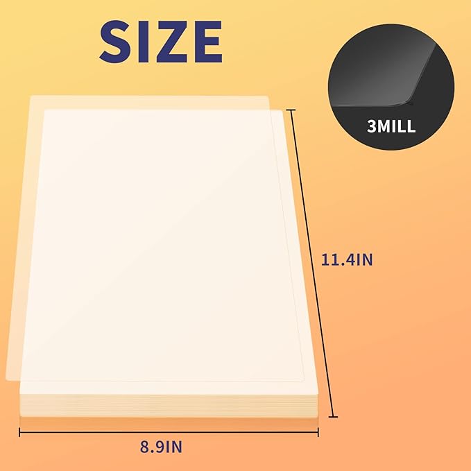 MFLABEL Thermal Laminating Pouches, 8.9 x 11.4-Inches Clear Thermal Laminating Plastic Paper Laminator Sheets for Photos Files Drawings for Use with Thermal Laminators 3 mil 2000-Pack
