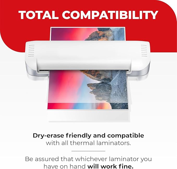 3MIL Thermal Laminating Sheets, 500 Count (5 Cases of 100) 11.5x17.5 inch, Dry-Erase Friendly Laminating Pouches, Compatible with Laminator, Crystal Clear Laminated Finish