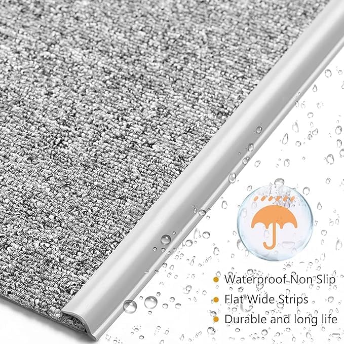 Self Adhesive Carpet Transition Strip with Edge Trim, Designed for Seamless Transitions from Carpet to Tile or Vinyl Floors, Perfect for Doorways.(Brown,22ft)