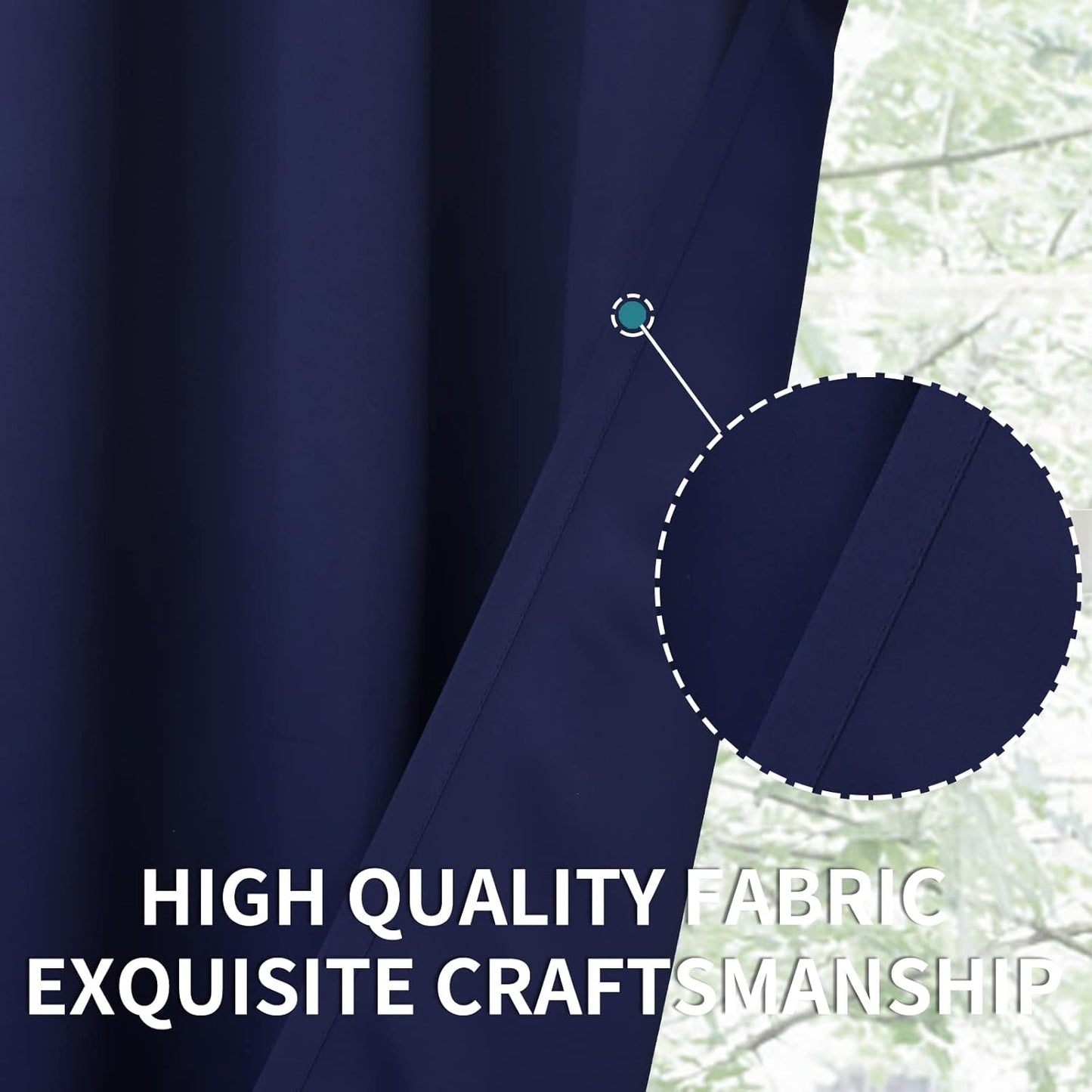 BGment Small Blackout Curtains 36 Inch Length for Window Over Sink - Half Drapes with Rod Pocket Privacy for Cafe Kitchen Window, Navy Blue, 2 Panels, 29 x 36 Inch