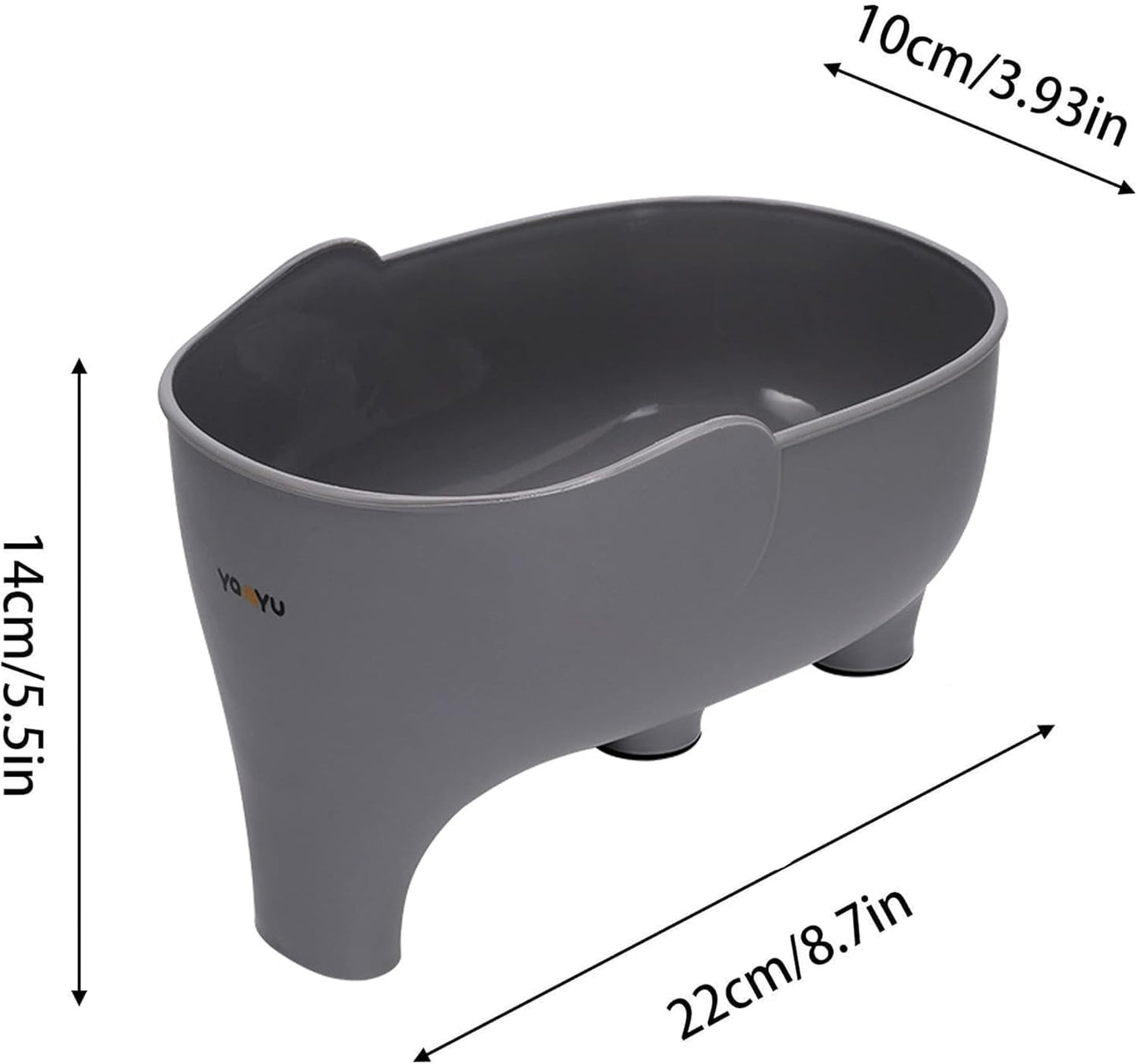 Vegetable Washing Basket with Elephant Drainage for Fruits, Pasta, Noodles - Kitchen (Gray)