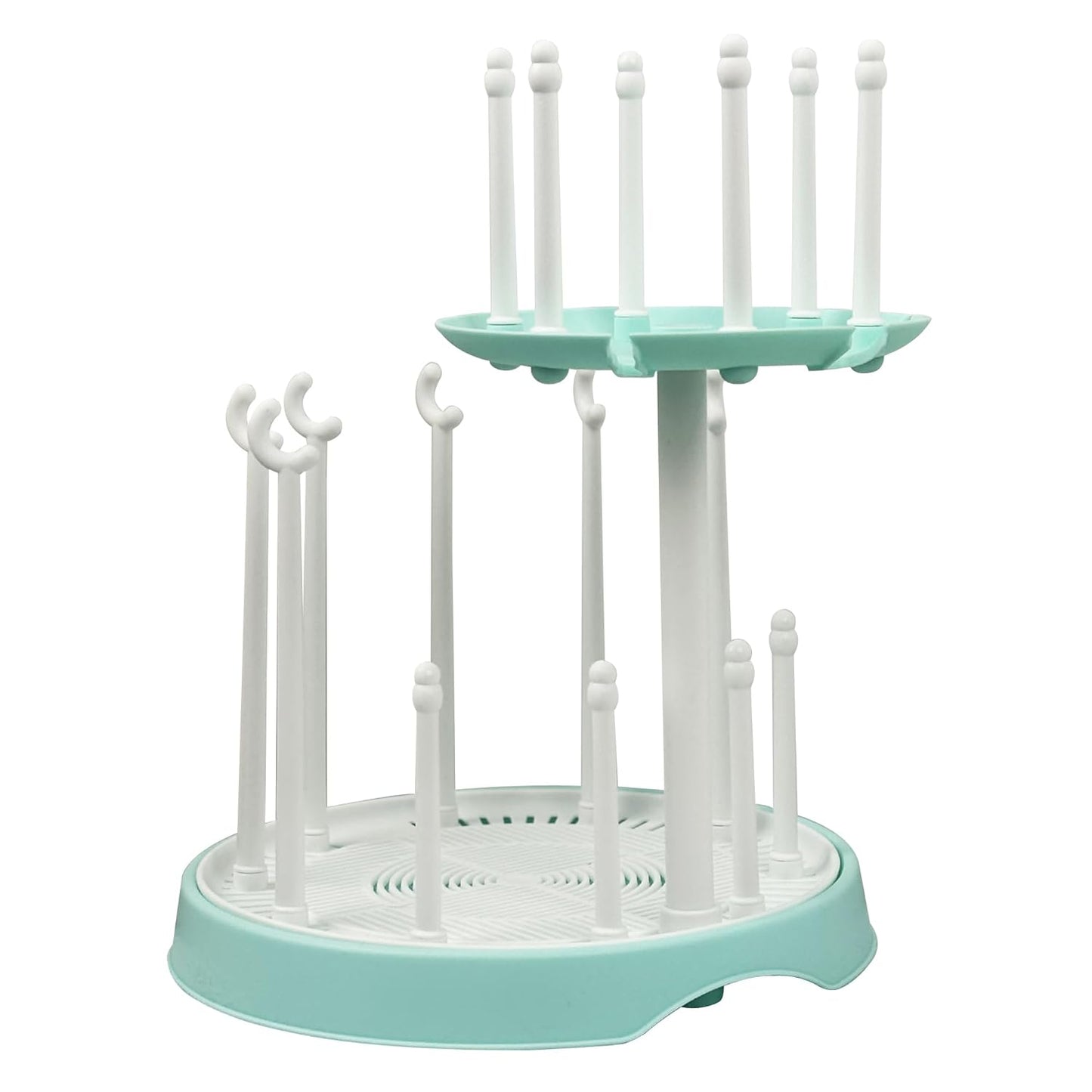 Baby Bottle Drying Rack,Double-Layer Bottle Drying Rack,Hold Up to 16 Baby Bottles,Suitable for Indoor, Kitchen, Living Room（Quiet Blue）