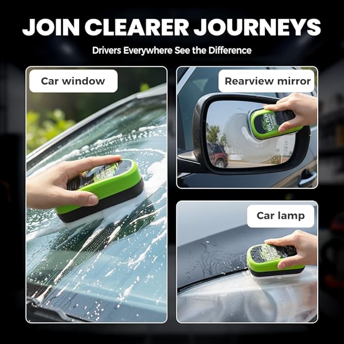 Automotive Oil Film Cleaning Brush,Glass Cleaner, Car Windshield Cleaner, 150ml Automotive Oil Film Cleaning Brush - Preserve Clarity, Immediately See the Effects (3PCS)