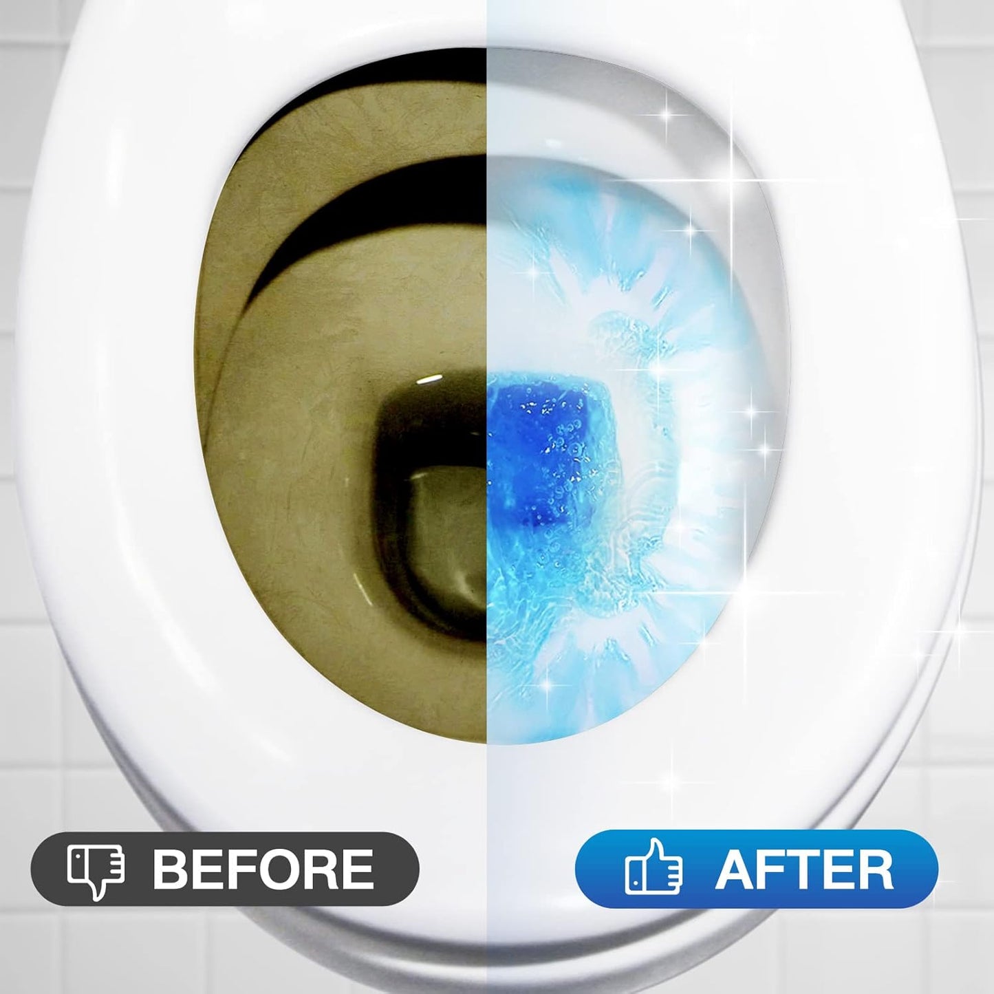 Vacplus Toilet Bowl Cleaners - 20 Pack Long-Lasting Toilet Cleaner Tablets, Prevent Stains & Deodorize, Blue