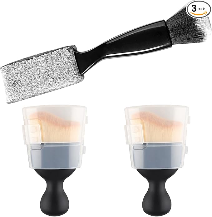 Car Interior Detail Dust Brush, 3PCS car Cleaning Brush, Soft Car Interior Detailing Kit Tools - Professional Auto Detailing Brushes for Car Interior, Air Vents, Computer, Keyboard