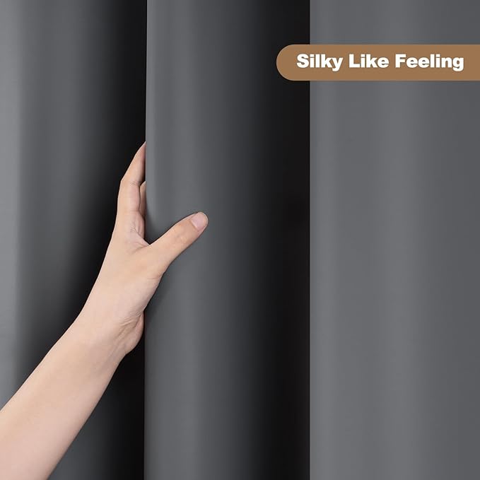 UFRIDAY Dark Grey Stall Shower Curtain Liner Premium PEVA 60 x72 inch,Heavy Duty Shower Curtain with 3 Weighted Magnets, Plastic Waterproof Grey Shower Curtains for Bathroom with 10 Hooks