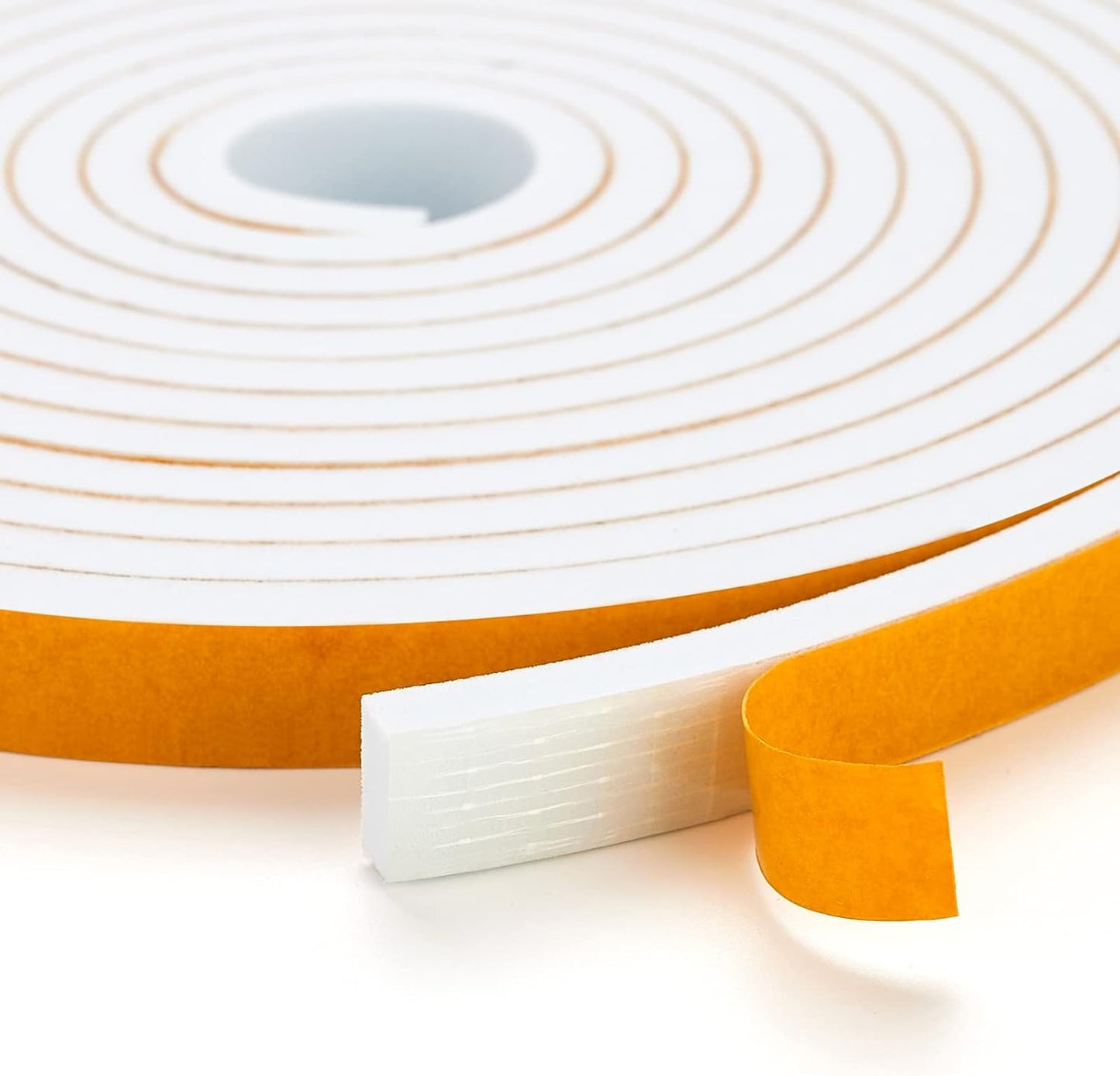 26 Feet Weather Stripping Door Seal, 1/2" Wide X 1/4" Thick Door Seal Strip High Density Foam Tape Adhesive Strip for Door Soundproofing,Window Insulation (1/2" x 1/4" x 26FT,White)