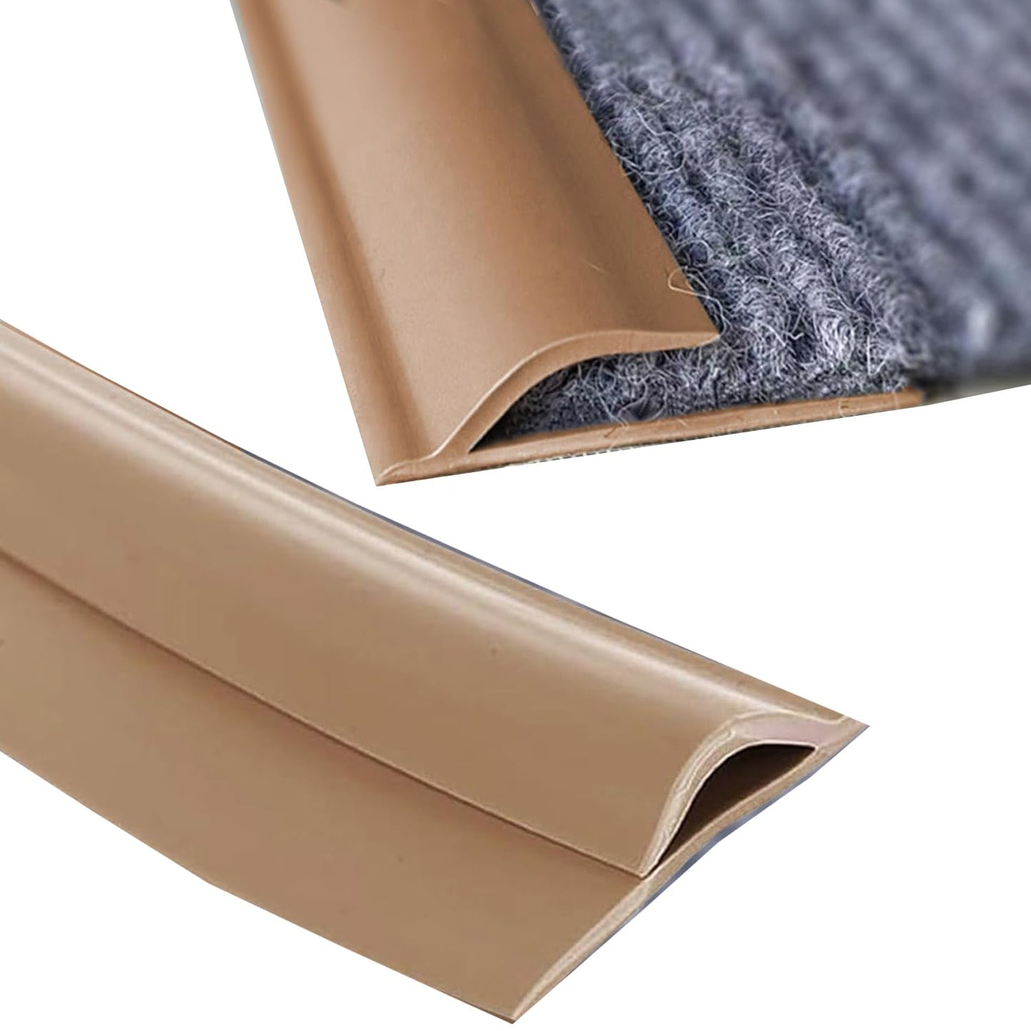 Self Adhesive Carpet Transition Strip with Edge Trim, Designed for Seamless Transitions from Carpet to Tile or Vinyl Floors, Perfect for Doorways.(Brown,6ft)