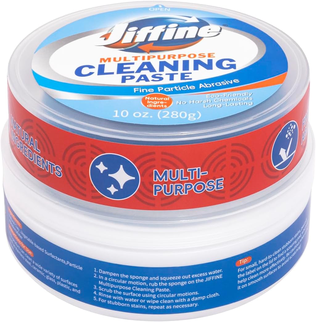 Cooktop Cleaner Paste,the Pink Of Stuff, Miracle All Purpose Cleaning Paste,Easily Remove Burned-On Food, Grease and Watermarks, Leaving Your Glass Cook Top Sparkling 10 oz