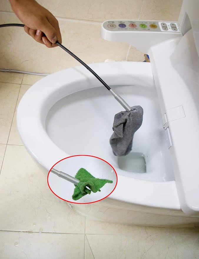 Drain Snake Drain Clog Remover Flexible Grabberable Pick Up Cleaning Tool Reacher Claw Stick, Drain Auger Grab Trash Hairs from Drain,Sink,Bathroom Tub Toilet Hose (62 Inch Drain Snake Tool)