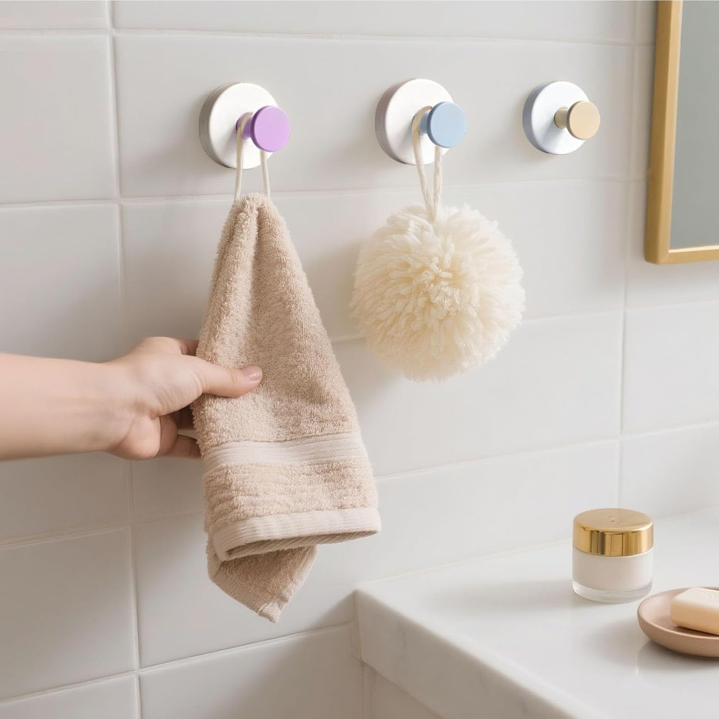 4 Pcs Suction Cup Hook for Shower，304 Stainless Steel Removable Hooks，Towel Hook，Suction Hook for Bathroom, Bedroom, Glass Window