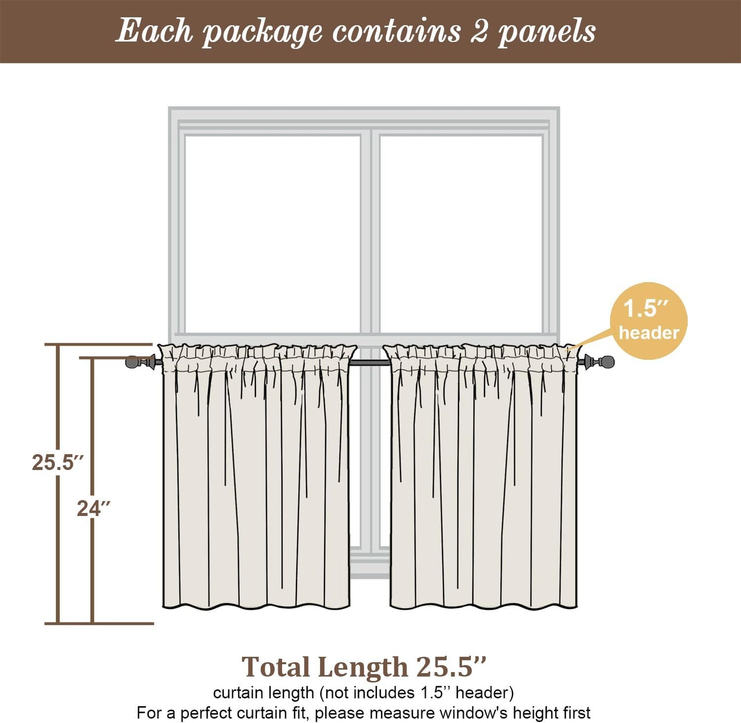 Chyhomenyc Sheer Stone Blue Tier Curtains 24 Inch Length, Small Window Curtains Treatment for Bathroom Living Room Basement, Short Rod Pocket Cafe Curtain, 42W x 24L Inches, 2 Panels