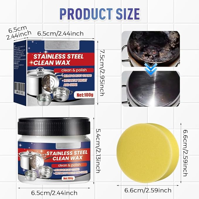 Stainless Steel Scratch Remover for Appliances, Multi-Purpose Stainless Steel Cleaner and Polishremover Kit for Cleans Grease, Scuffs & Restores Shine Oven, Sink, Fridge & Cookware (3)