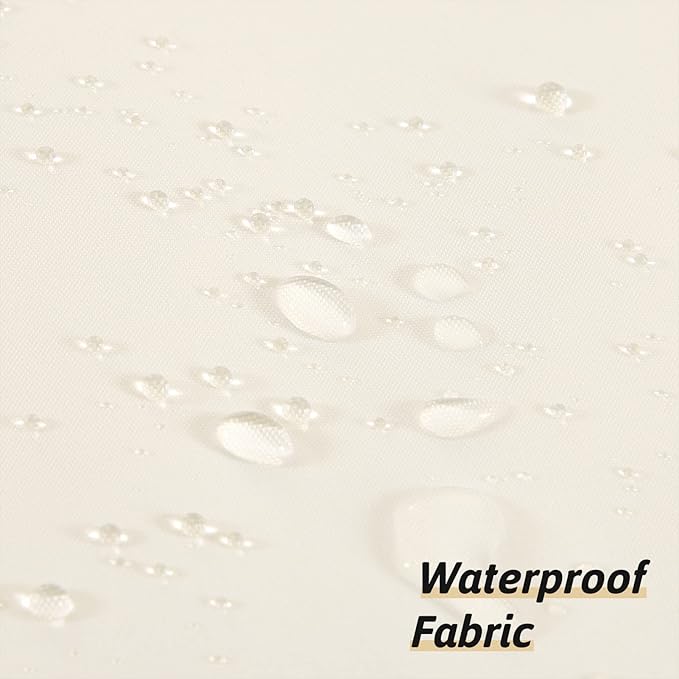 Furlinic No Hook Beige Shower Curtain,Polyester Fabric Bathroom Curtains with 10 Split Grommets,Waterproof & Machine Washable,Standard Size,72x72 Inch