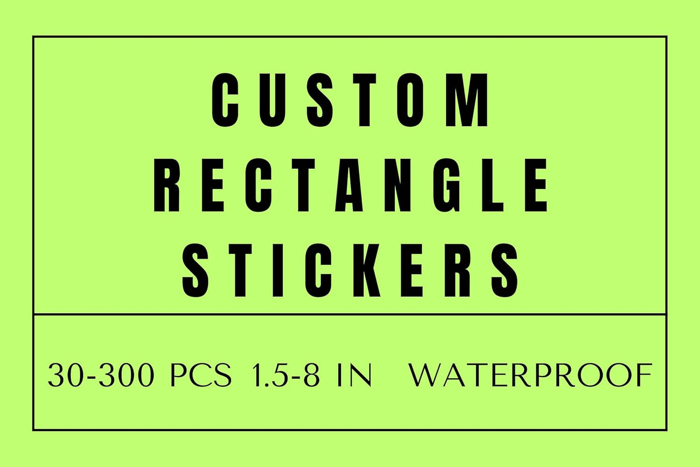 Custom Rectangle Stickers for Business Logo, Custom Rectangle Labels for Candle Jar Coffee, 30-300 pcs, Waterproof Glossy Vinyl Stickers, Upload Your Design (2x1 in)