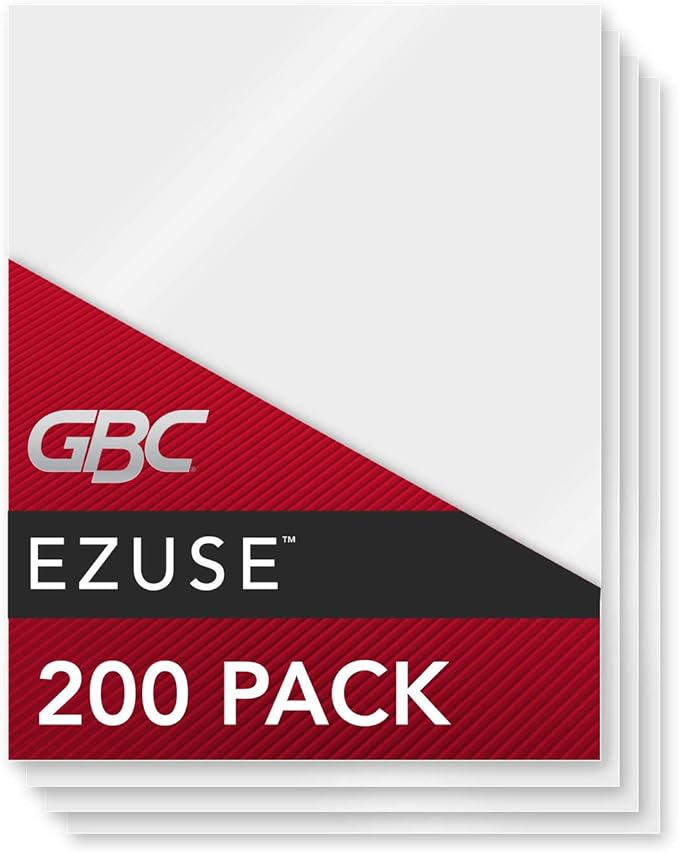 GBC Laminating Sheets, Thermal Laminating Pouches, Letter Size, 5 Mil, Speed Format, EZUse, 200 Pack (3740728)