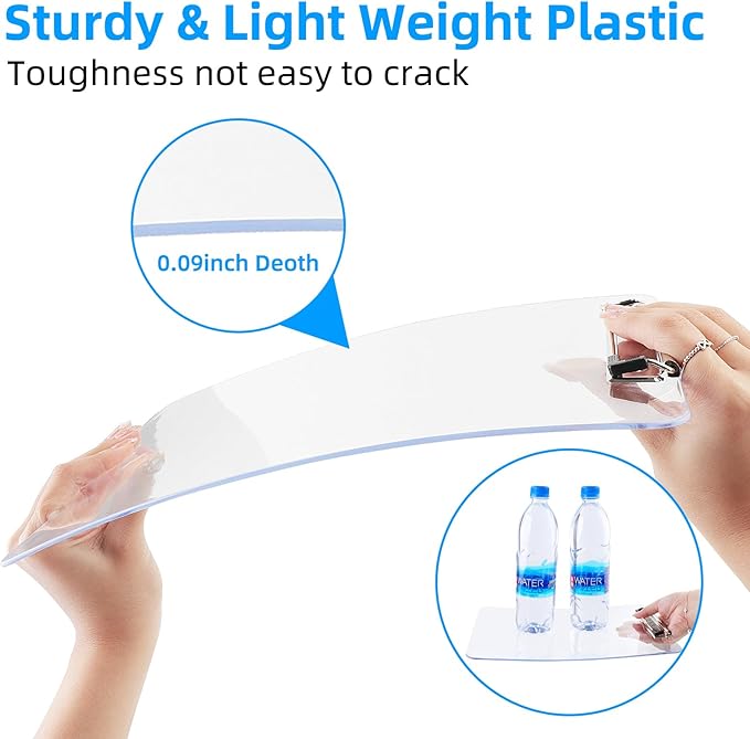 Plastic Clipboards Set of 12, A4 Acrylic Clear Board 8.5x11 for Classroom, Students, Transparent Letter Size 9" x 12.5" with Low Profile Clip, Office & School Supply