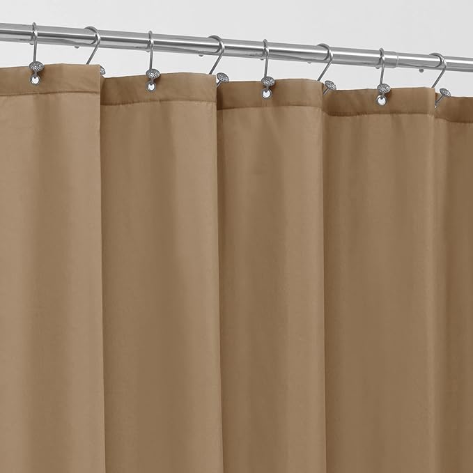 ALYVIA SPRING Extra Long Fabric Shower Curtain Liner Waterproof - 72" x 84", Soft & Lightweight XL Shower Curtain with 3 Magnets, Machine Washable - 72x84, Coffee
