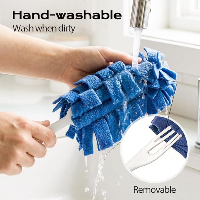 360° Electrostatic Duster Refills, 2026 New Washable & Reusable Microfiber Pads Fleece Duster Refill Compatible Tools for Cleaning Home, Blinds, Car, Pet, Furniture, Fans (Yellow)
