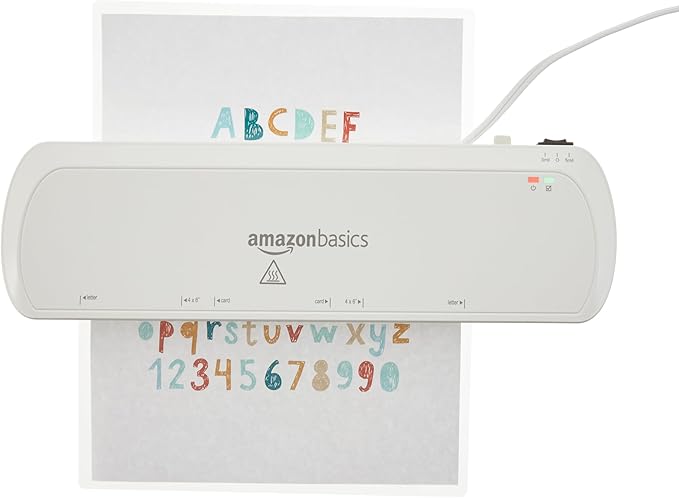 Amazon Basics Clear Thermal Laminating Plastic Paper Laminator Sheets, 9 x 11.5-Inch, 50-Pack, 2.8mil