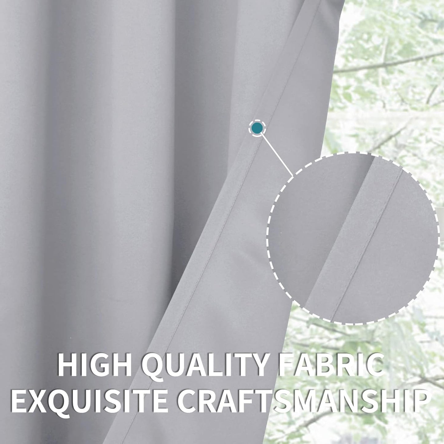 BGment Light Grey Short Curtains 30 Inches Length for Kitchen Bathroom - Rod Pocket Room Darkening Blackout Window Drapes for Basement Cafe Camper, 2 Panels, 42 x 30 Inch