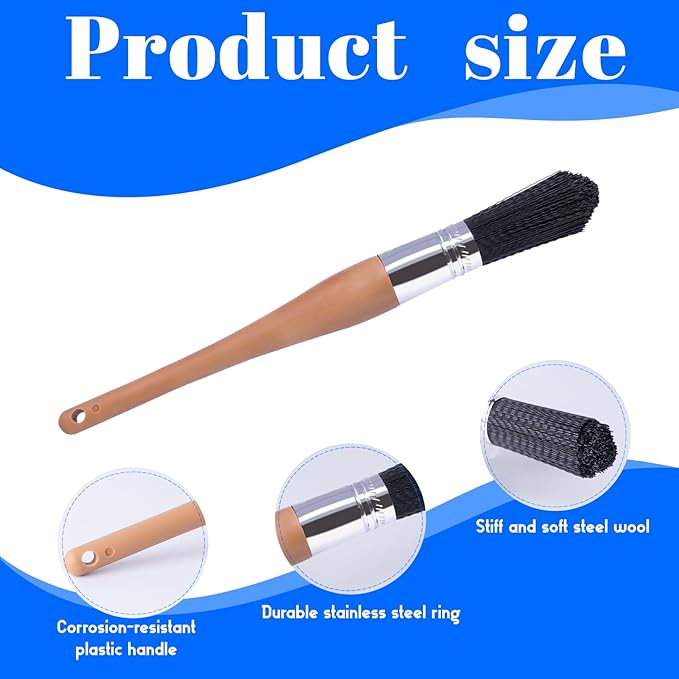 Wesquer Parts Cleaning Brush Home and Auto Use Parts Cleaner Brush Solvent Brush for Cleaning Auto Engine Parts, Clean Motors, Metal Parts, Machinery (Black 6pcs)