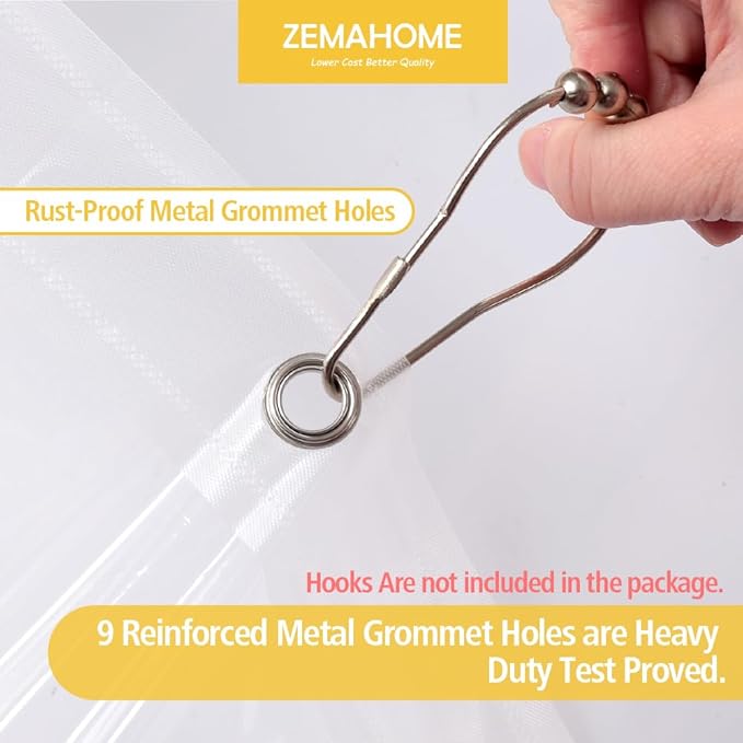Narrow Size Clear Plastic Shower Curtain Liner, 54x72 Inch Thin Lightweight Transparent Plastic Bathroom Shower Showroom Inner Curtain with Rustproof Metal Grommet Holes and Weighted Magnets